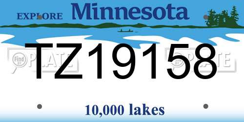 TZ19158 Minnesota License Plate