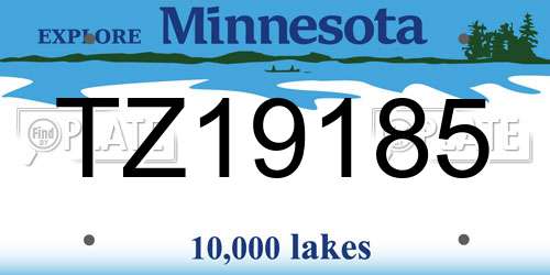 TZ19185 Minnesota License Plate