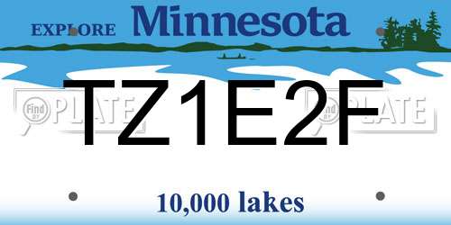 TZ1E2F Minnesota License Plate