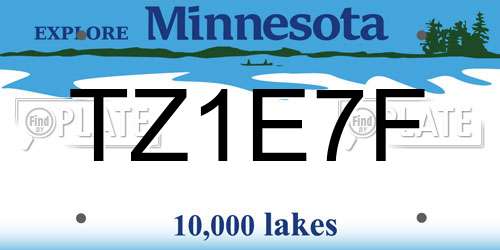 TZ1E7F Minnesota License Plate