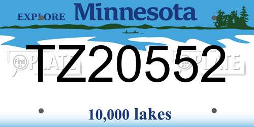 TZ20552 Minnesota License Plate