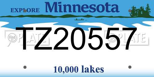TZ20557 Minnesota License Plate