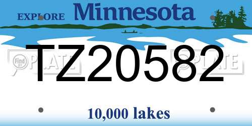 TZ20582 Minnesota License Plate