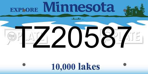 TZ20587 Minnesota License Plate