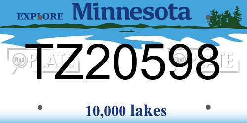 TZ20598 Minnesota License Plate