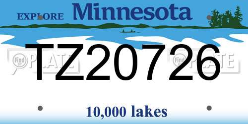 TZ20726 Minnesota License Plate