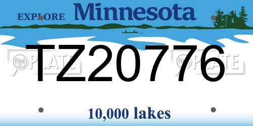 TZ20776 Minnesota License Plate