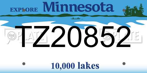 TZ20852 Minnesota License Plate
