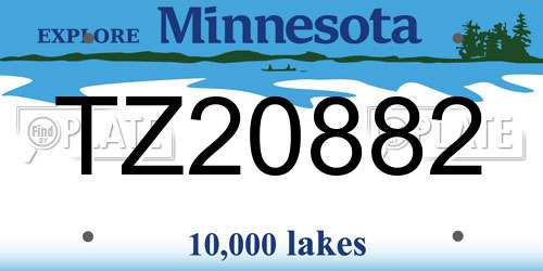 TZ20882 Minnesota License Plate