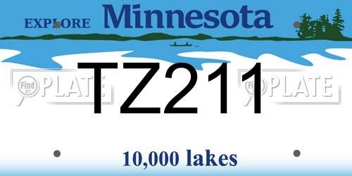 TZ211 Minnesota License Plate