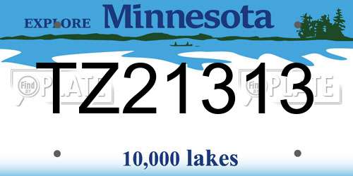 TZ21313 Minnesota License Plate