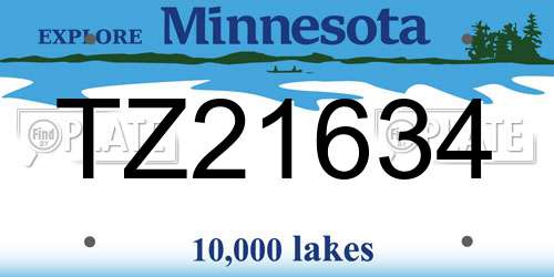 TZ21634 Minnesota License Plate