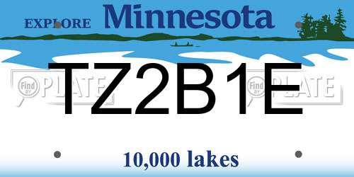 TZ2B1E Minnesota License Plate