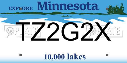 TZ2G2X Minnesota License Plate