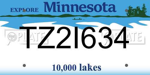 TZ2I634 Minnesota License Plate