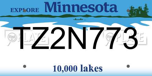 TZ2N773 Minnesota License Plate