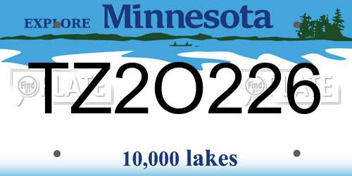 TZ2O226 Minnesota License Plate