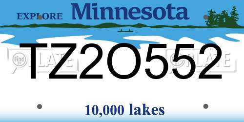 TZ2O552 Minnesota License Plate