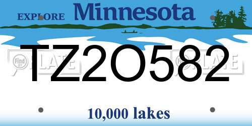 TZ2O582 Minnesota License Plate