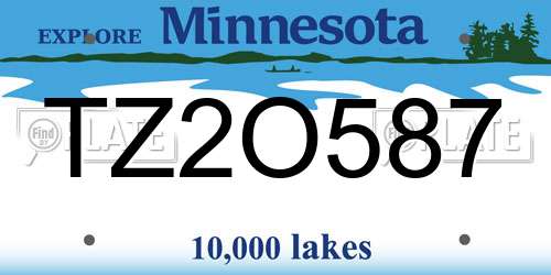 TZ2O587 Minnesota License Plate
