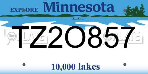 TZ2O857 Minnesota License Plate