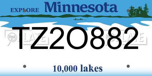 TZ2O882 Minnesota License Plate