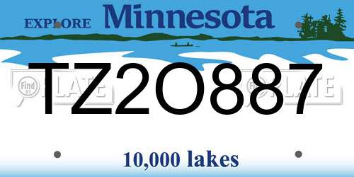 TZ2O887 Minnesota License Plate