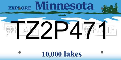 TZ2P471 Minnesota License Plate