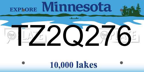 TZ2Q276 Minnesota License Plate