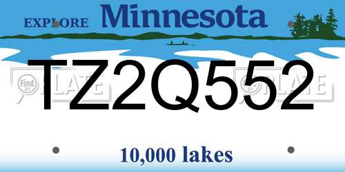 TZ2Q552 Minnesota License Plate