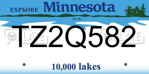 TZ2Q582 Minnesota License Plate