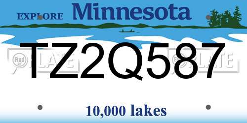 TZ2Q587 Minnesota License Plate