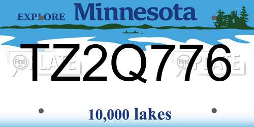 TZ2Q776 Minnesota License Plate