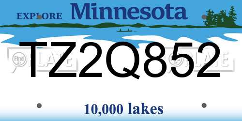 TZ2Q852 Minnesota License Plate