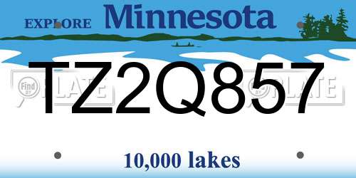 TZ2Q857 Minnesota License Plate