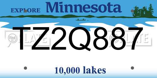 TZ2Q887 Minnesota License Plate
