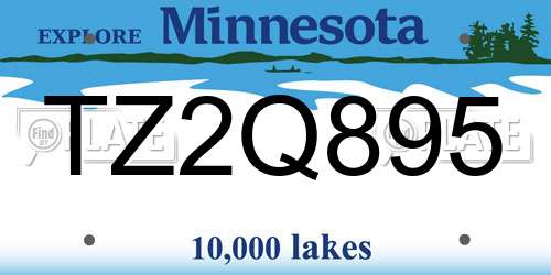 TZ2Q895 Minnesota License Plate