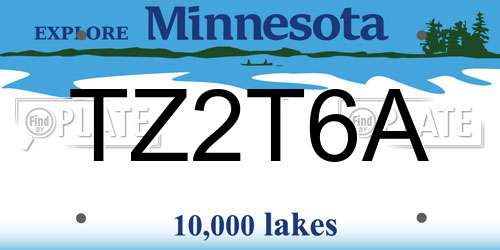 TZ2T6A Minnesota License Plate