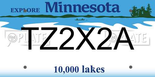 TZ2X2A Minnesota License Plate