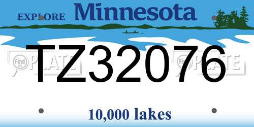 TZ32076 Minnesota License Plate