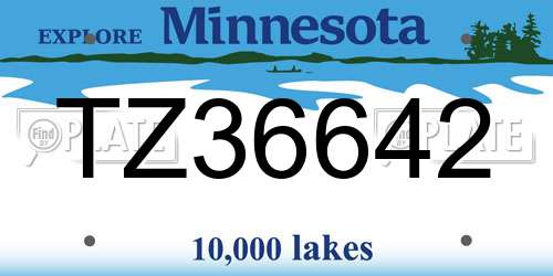 TZ36642 Minnesota License Plate
