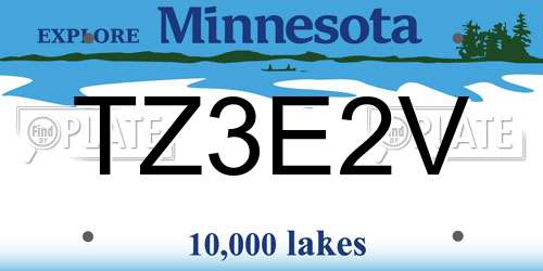 TZ3E2V Minnesota License Plate