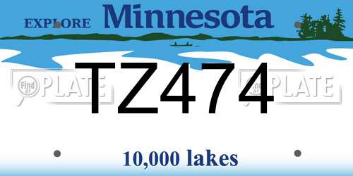 TZ474 Minnesota License Plate