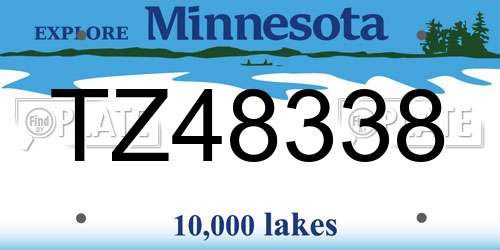 TZ48338 Minnesota License Plate