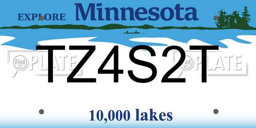 TZ4S2T Minnesota License Plate