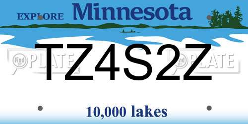 TZ4S2Z Minnesota License Plate