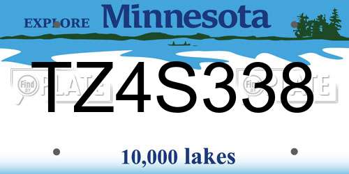 TZ4S338 Minnesota License Plate
