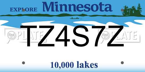 TZ4S7Z Minnesota License Plate