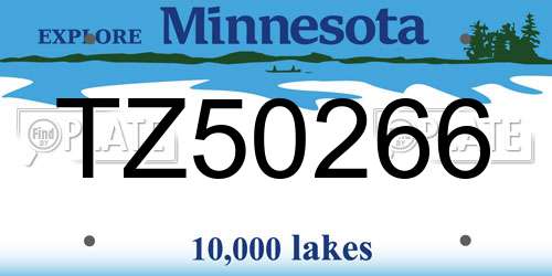TZ50266 Minnesota License Plate