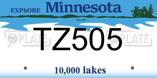 TZ505 Minnesota License Plate